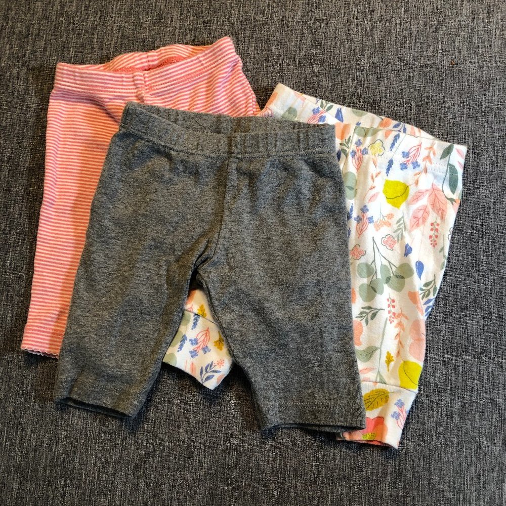 Bundle of 3 Baby Pants by CARTER'S Just for You - Size: 3 Mo - Cotton - Pull-on